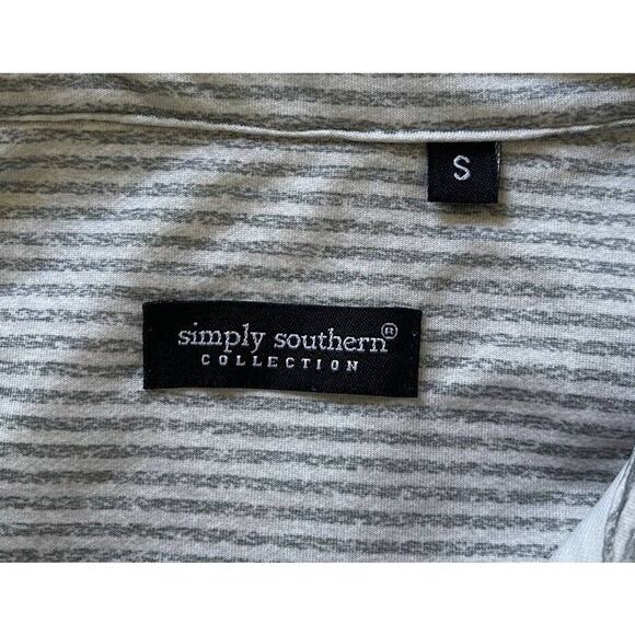Simply Southern Mens 1/4 Zip Tailor Fit Striped Golf Pullover Shirt Size SMALL - Picture 3 of 9